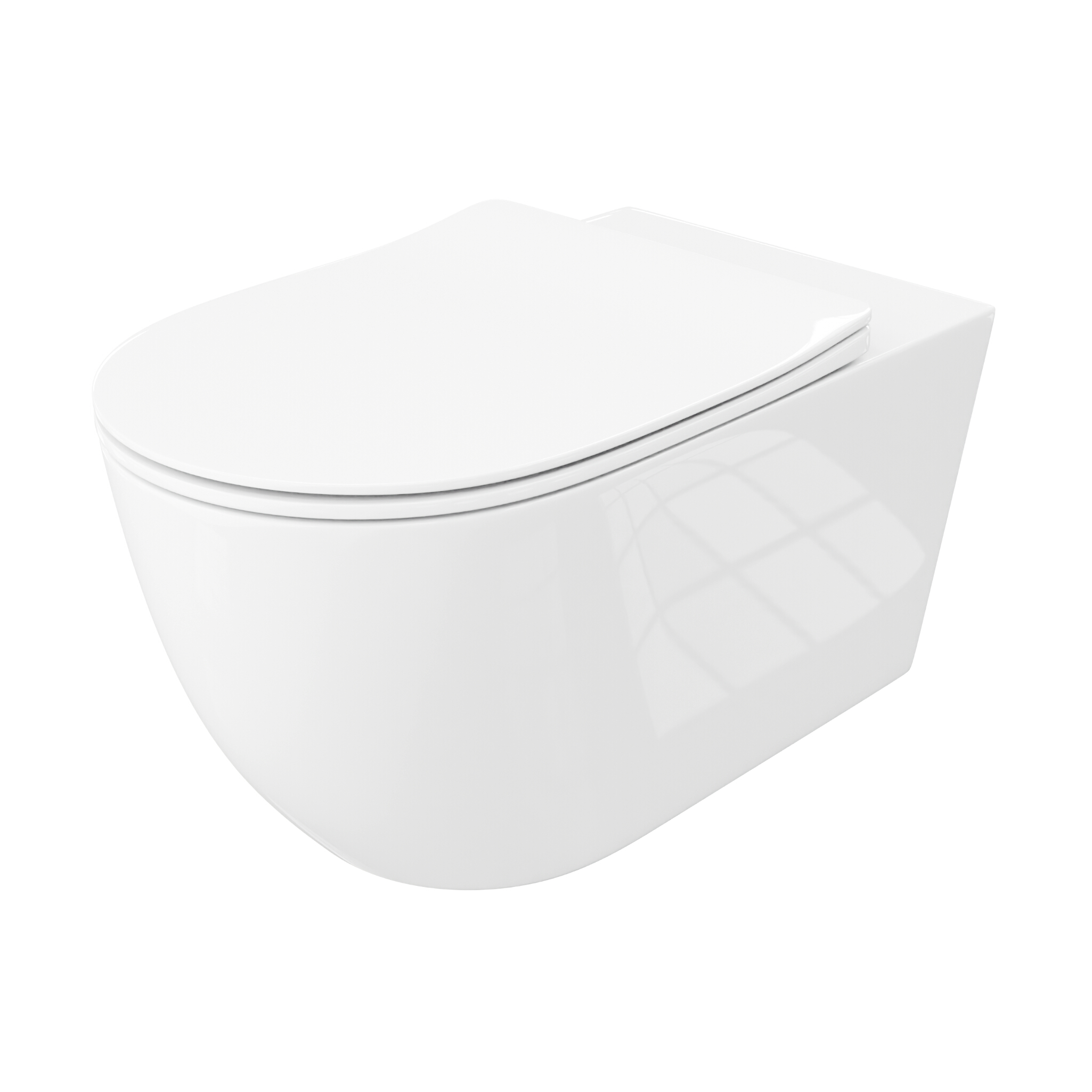 Wand-WC Sinto Grande – großformatig, halboval, weiß, mit Slim-Sitz