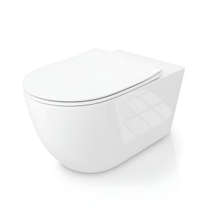 Wand-WC Sinto Grande – großformatig, halboval, weiß, mit Slim-Sitz - Zusatzbild
