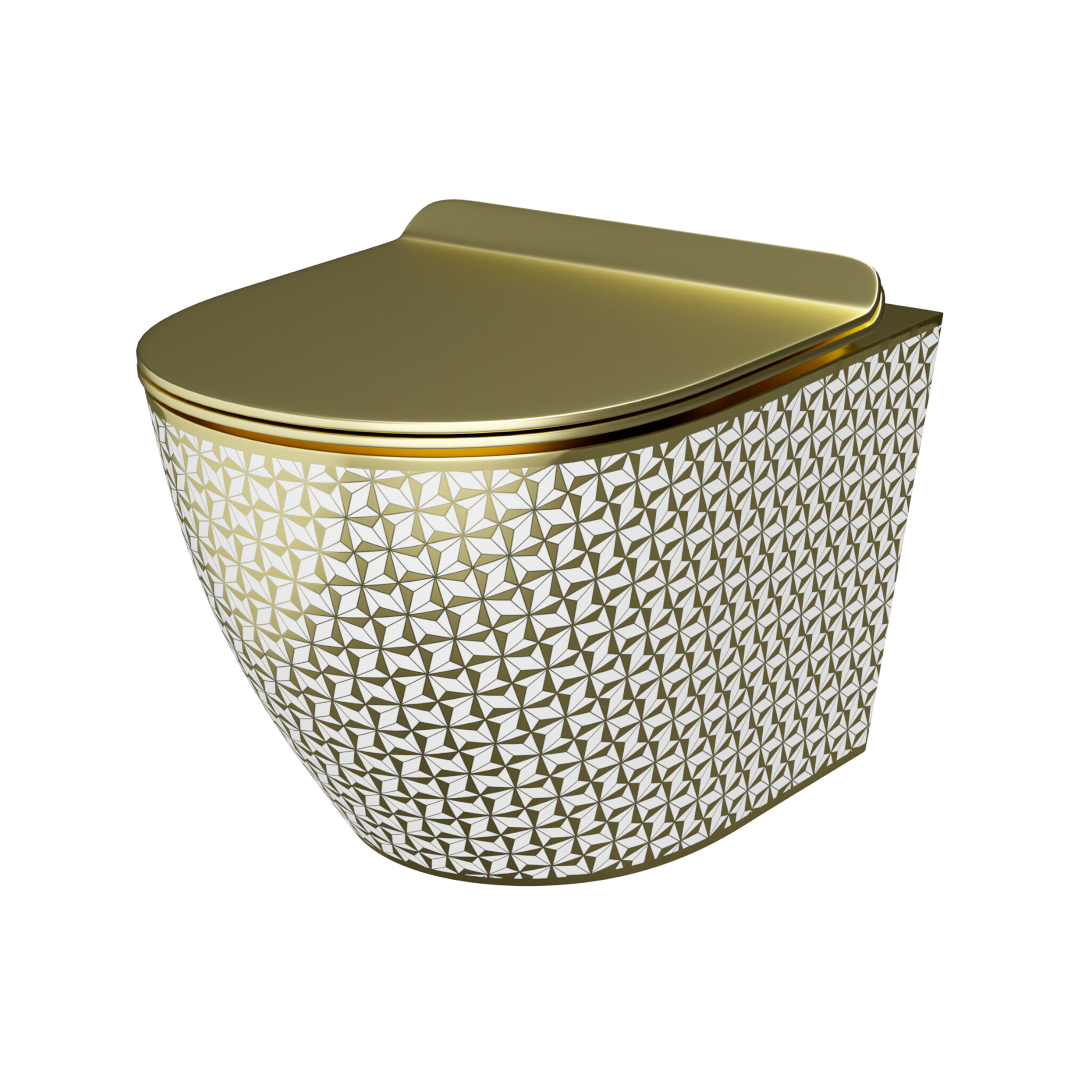 Wand-WC Sofi Slim Golden Never Die – goldfarbener Slim-Sitz, randlos, Softclose