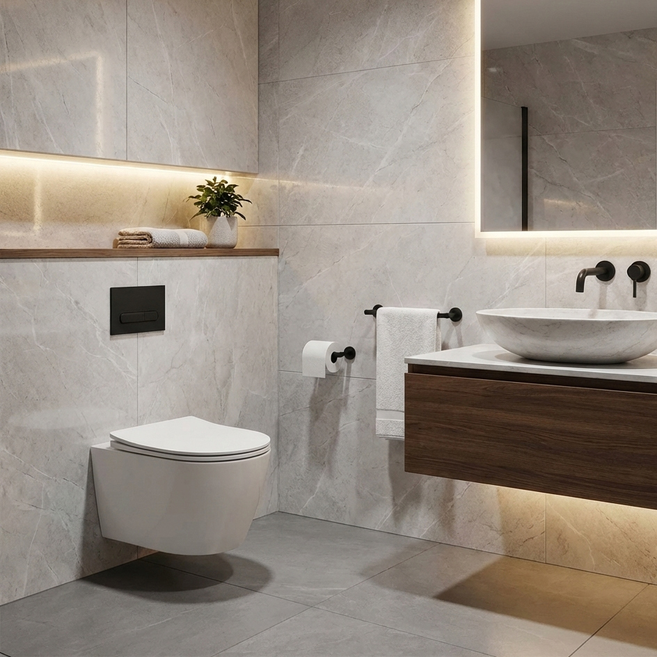 Wand-WC PRAIA – randlos, weiß, mit Slim-SoftClose-Sitz