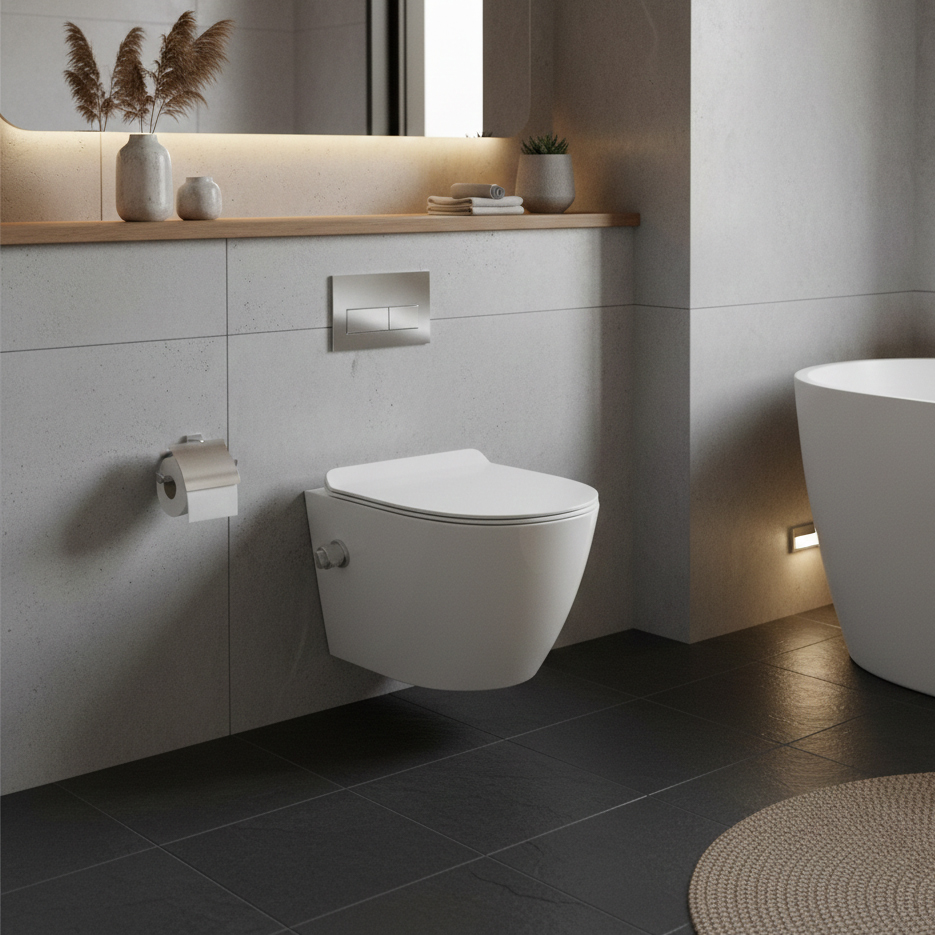 Wand-WC SALTO mit Bidetfunktion – kompakte 2-in-1-Lösung
