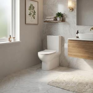 WC-Kompakt POSEJDON – halboval, spülrandlos, mit Softclose-Sitz - Zusatzbild