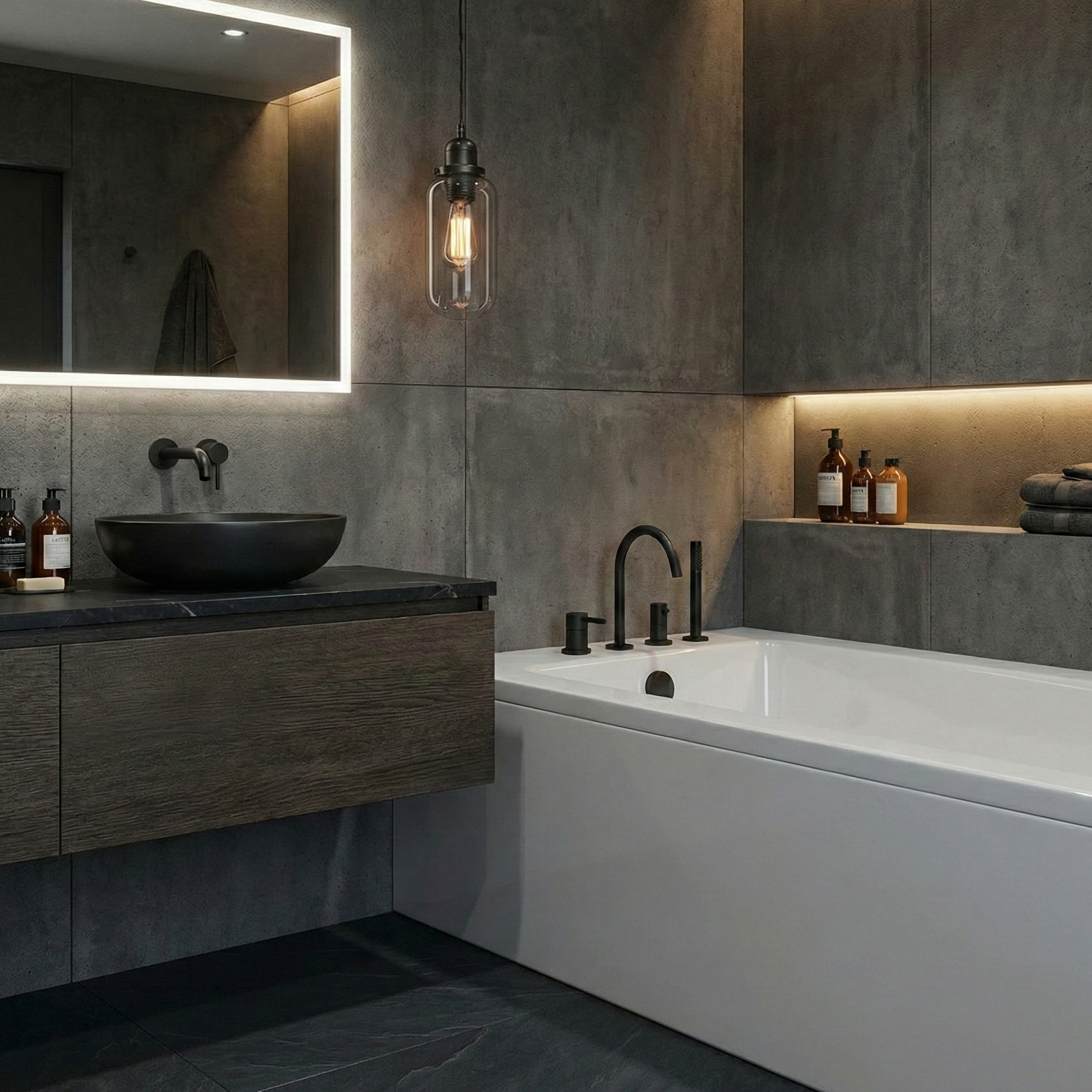 4-Loch-Wannenarmatur Orion Matt Black – matt schwarze Eleganz für die Badewanne