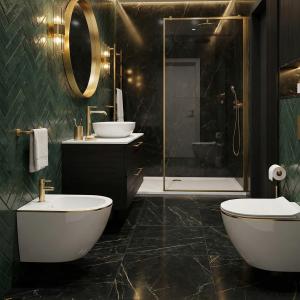 Wand-Bidet SOFI Gold Line mit goldener Akzentlinie - Zusatzbild