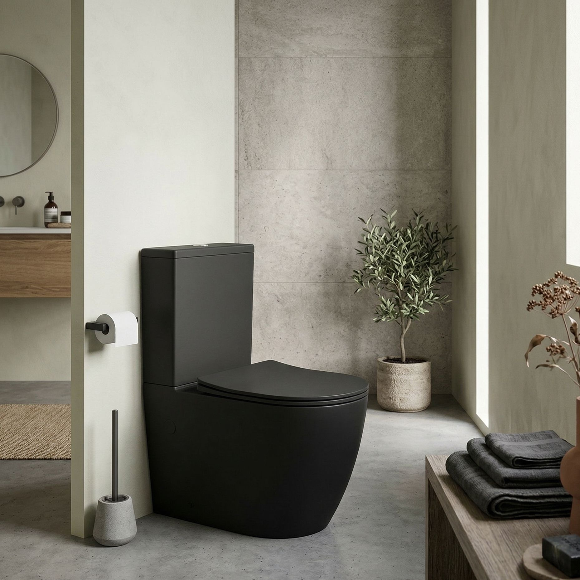 WC-Kompakt NAUTILIUS BLACK – matt schwarz