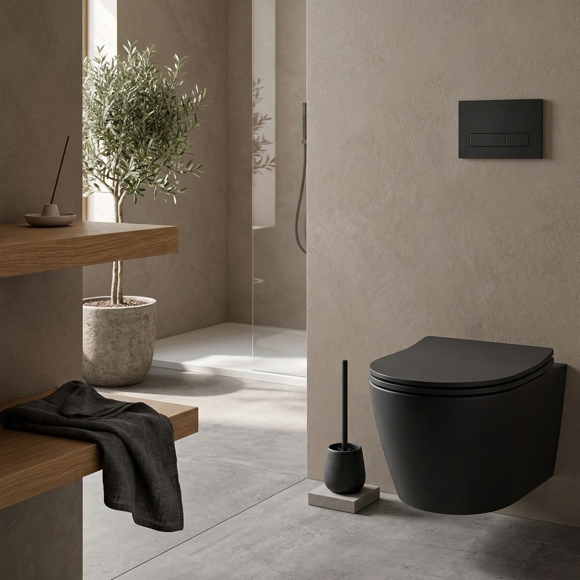 Wand-WC Praia Black – matt schwarz
