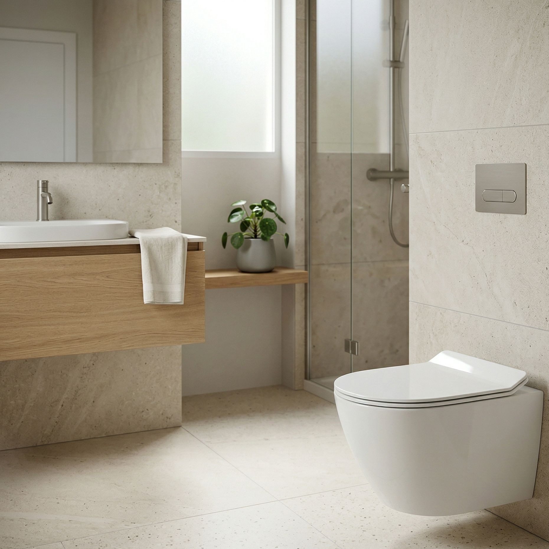 Wand-WC SOGO SLIM mit Slim-Sitz und randloser RIM+ Sp&uuml;ltechnik