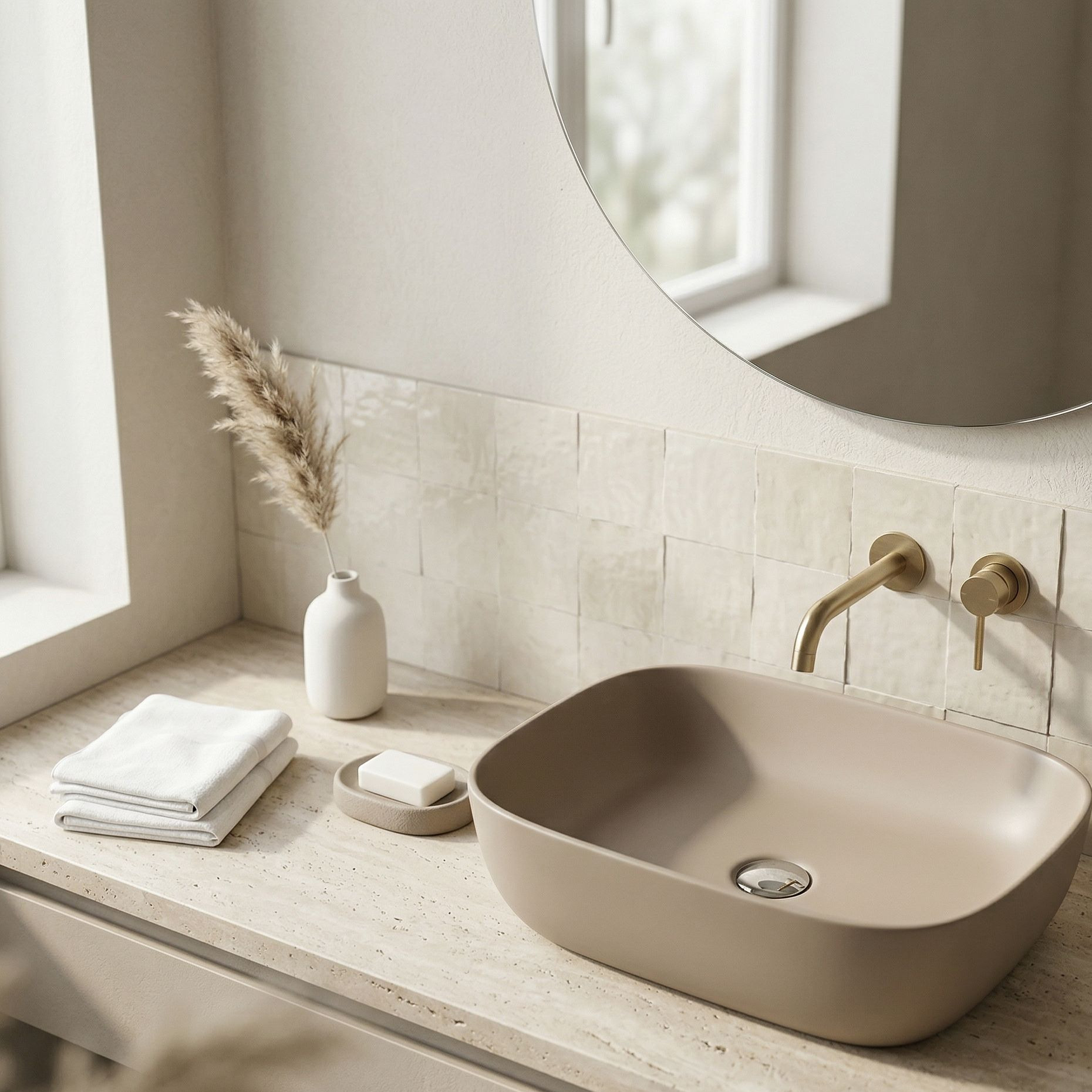 Aufsatzwaschbecken Costa Light Khaki