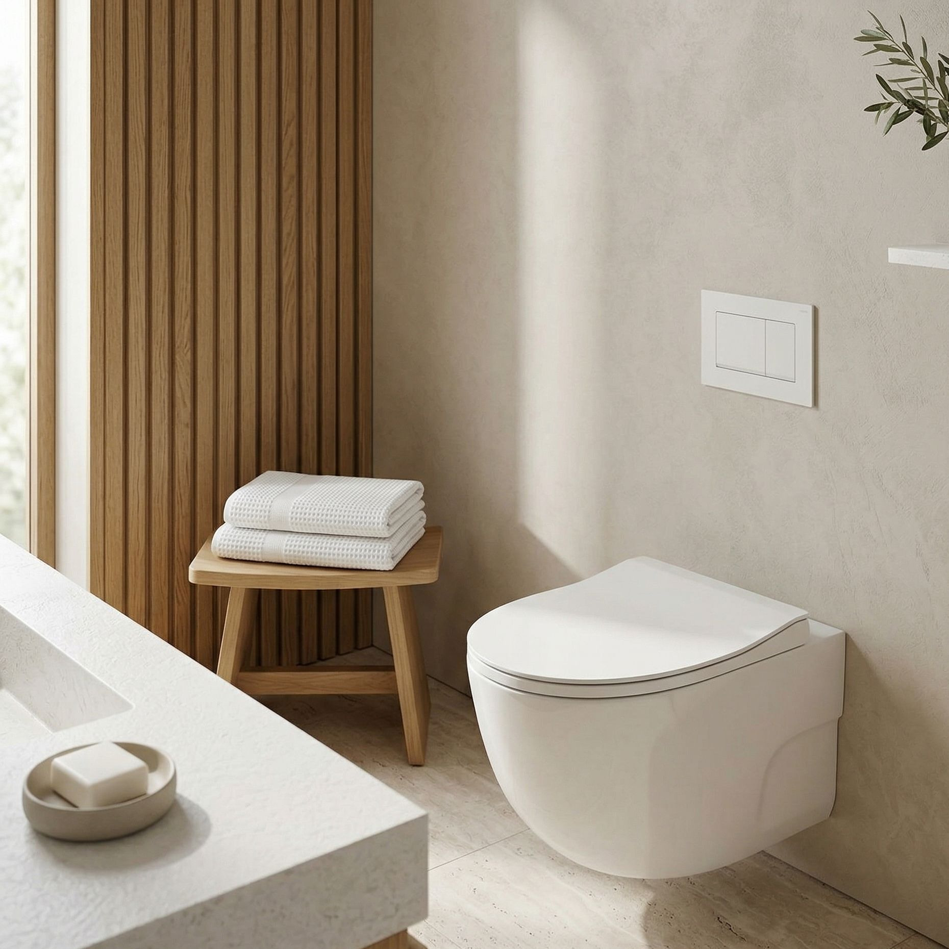 Wand-WC ROTO mit Bidetfunktion, Slim-Sitz und TORNADO-Sp&uuml;lung (randlos)