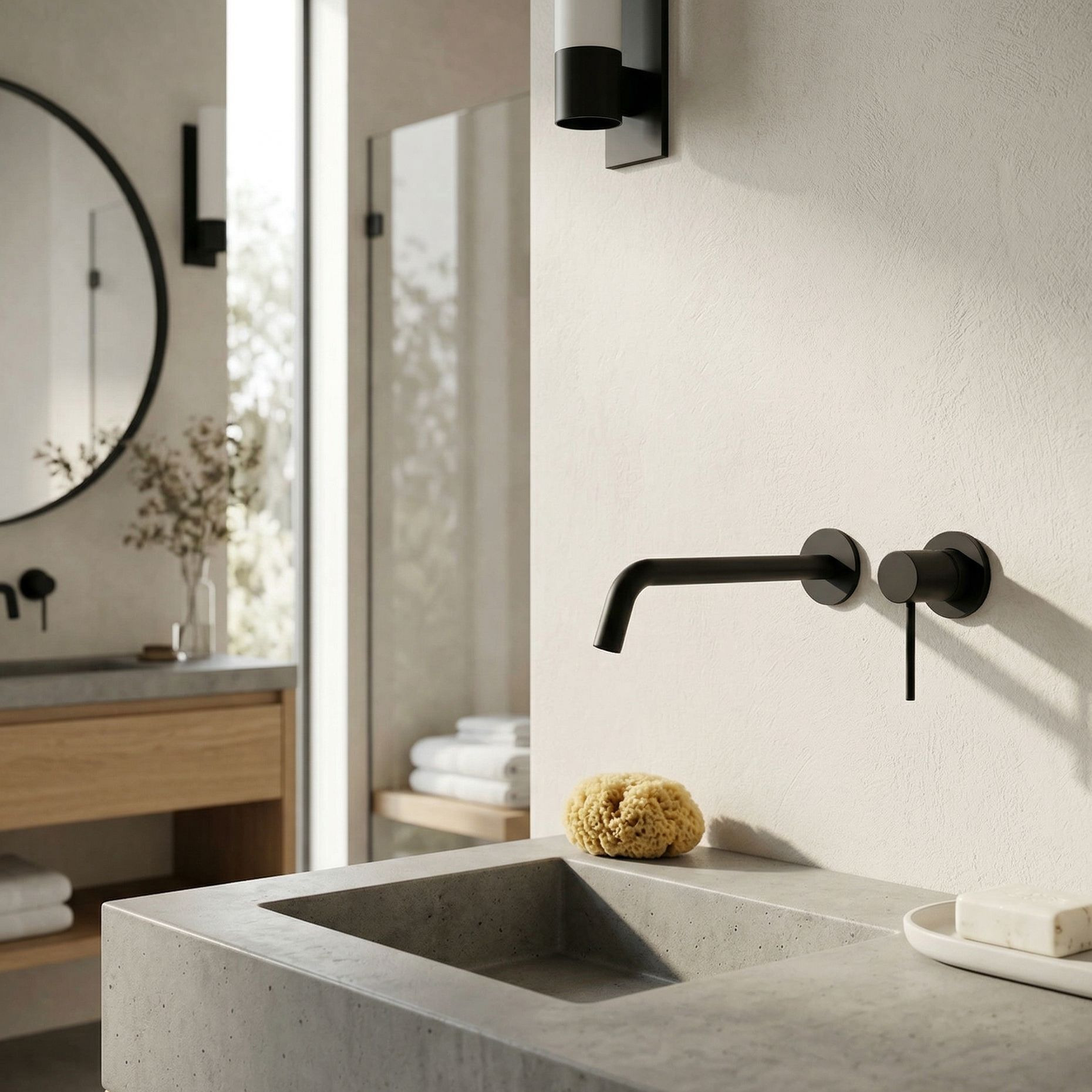 Unterputz-Waschtischarmatur Orion Matt Black – Wandarmatur in Matt Schwarz