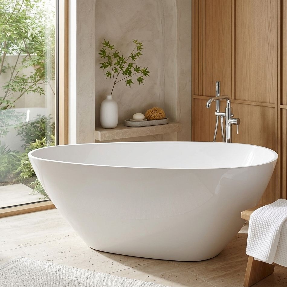 Freistehende Badewanne PIETRA 1500 – Snow White Glossy