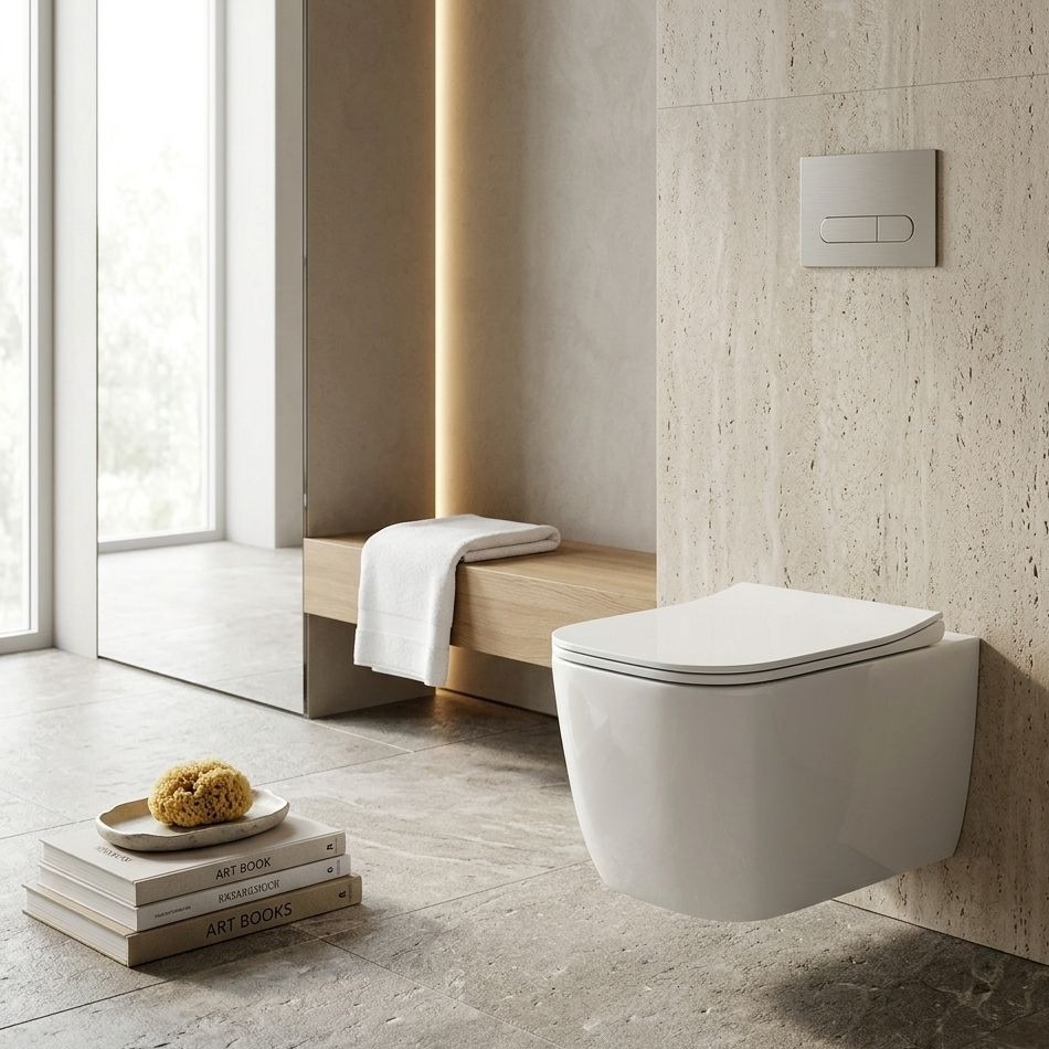H&auml;nge-WC SHAK &ndash; randlos mit Slim-Sitz