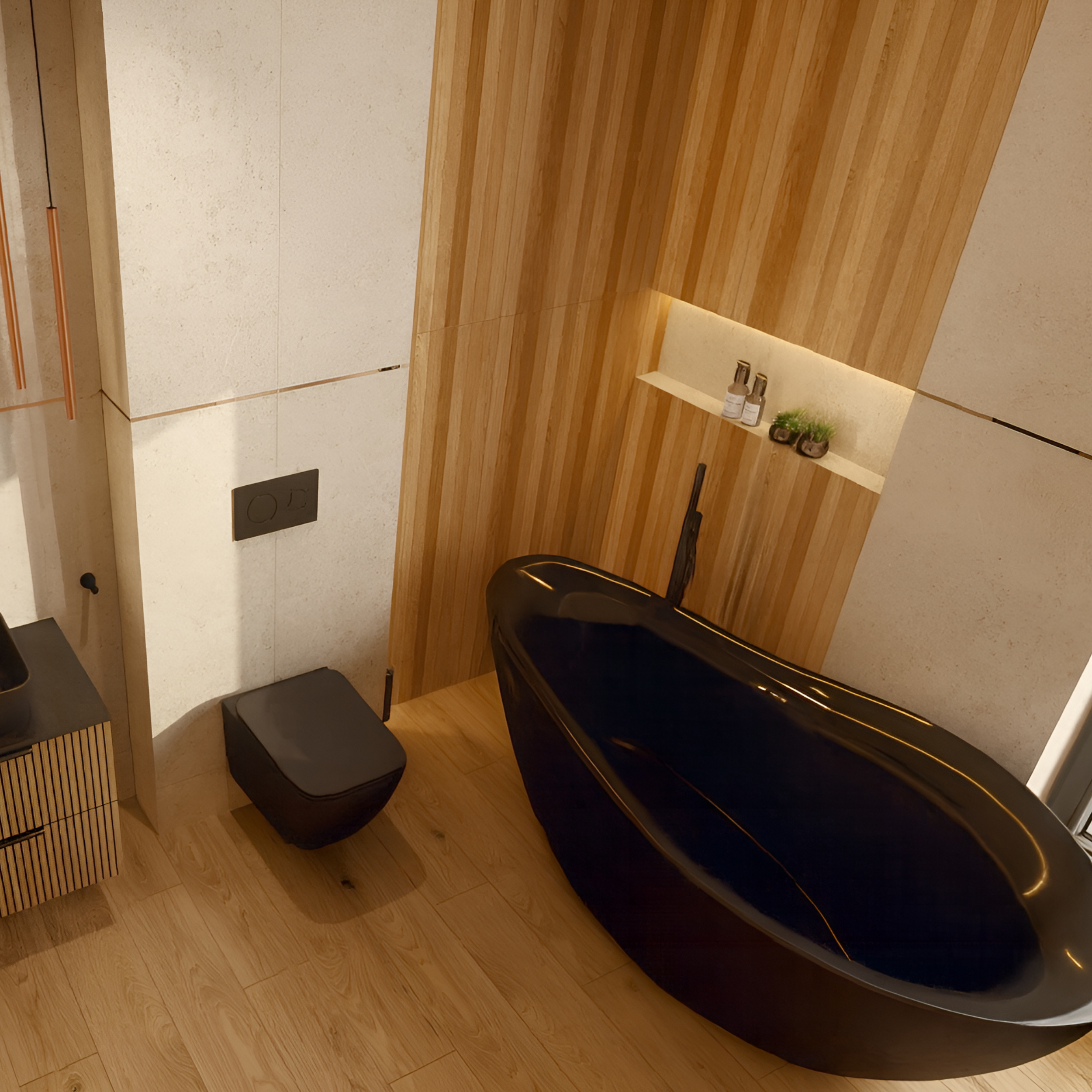 Freistehende Badewanne Reus Black 1800 – Schwarz