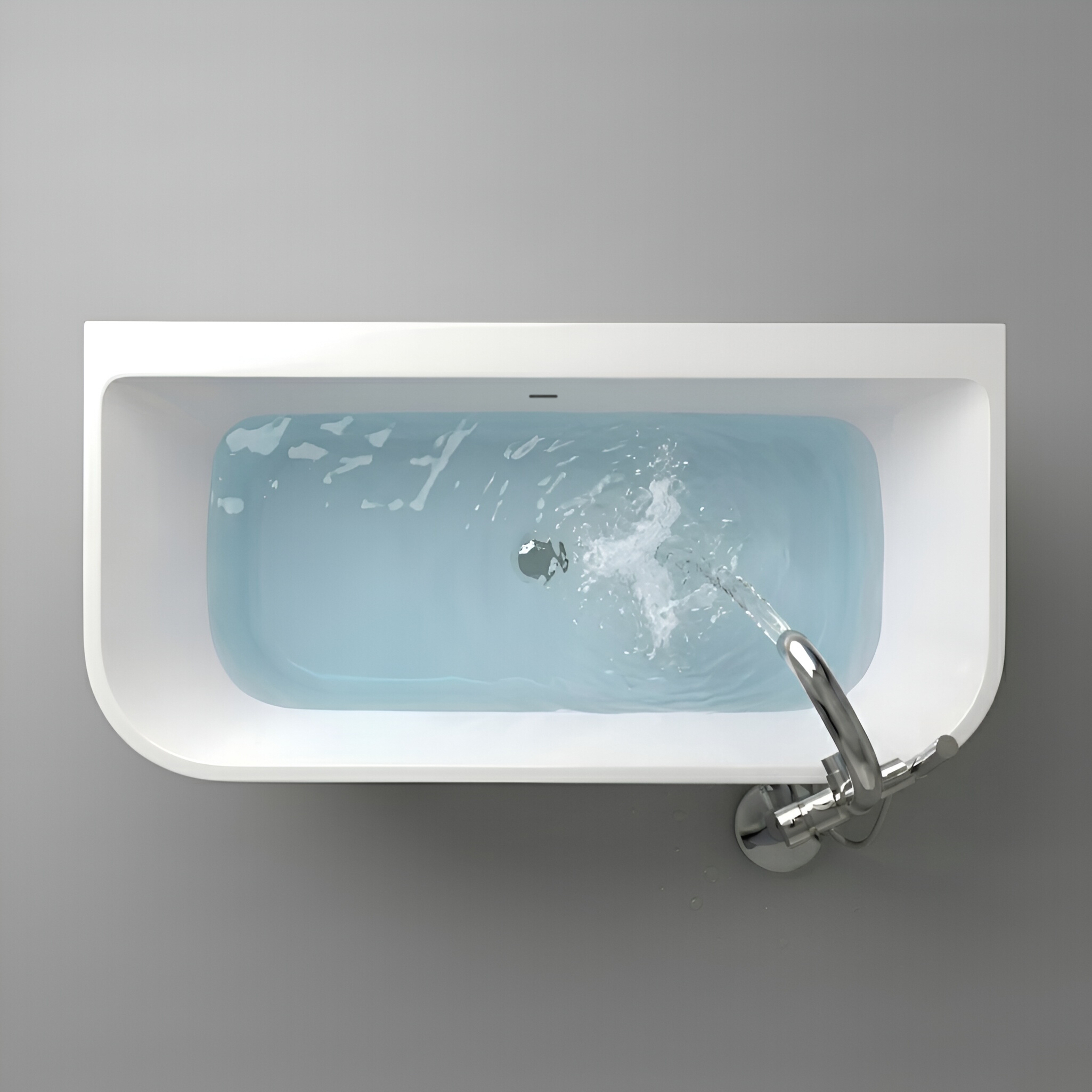 Freistehende Anbau-Badewanne Elias 1500 – moderne Acrylwanne, ergonomisch und pflegeleicht