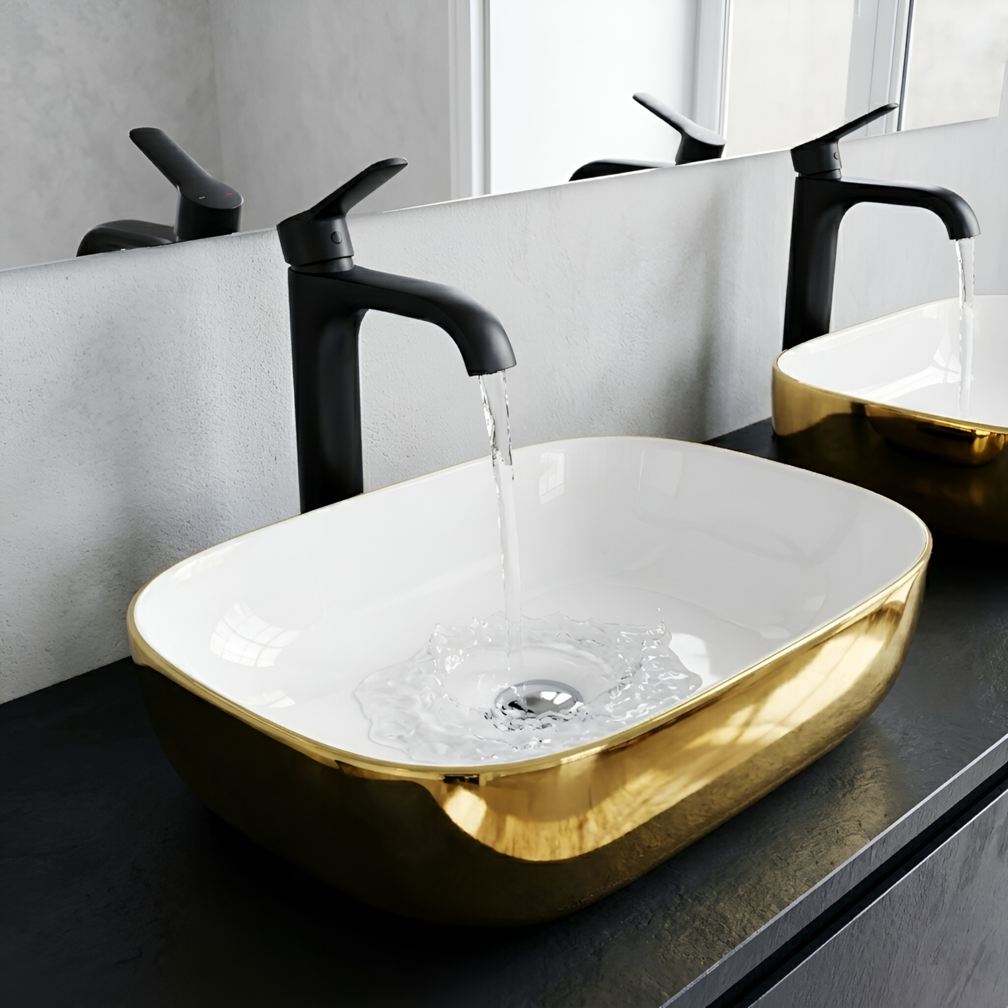 Aufsatzwaschbecken COSTA Gold/White