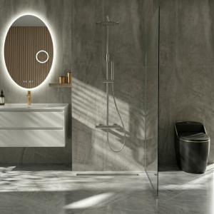 Aufputz-Duschset mit Thermostat und Regendusche Orion Chrome - Zusatzbild
