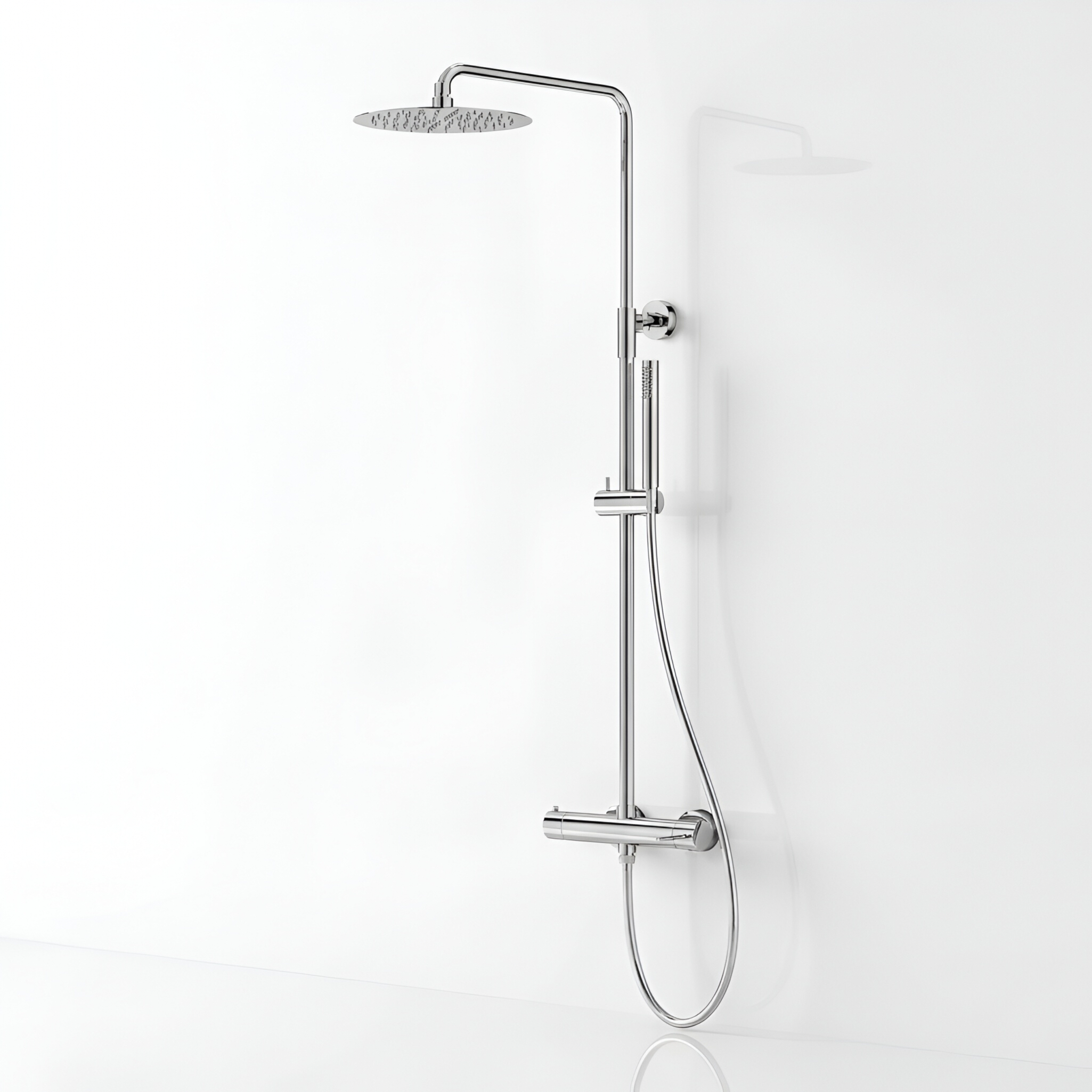 Aufputz-Duschset mit Thermostat und Regendusche Orion Chrome