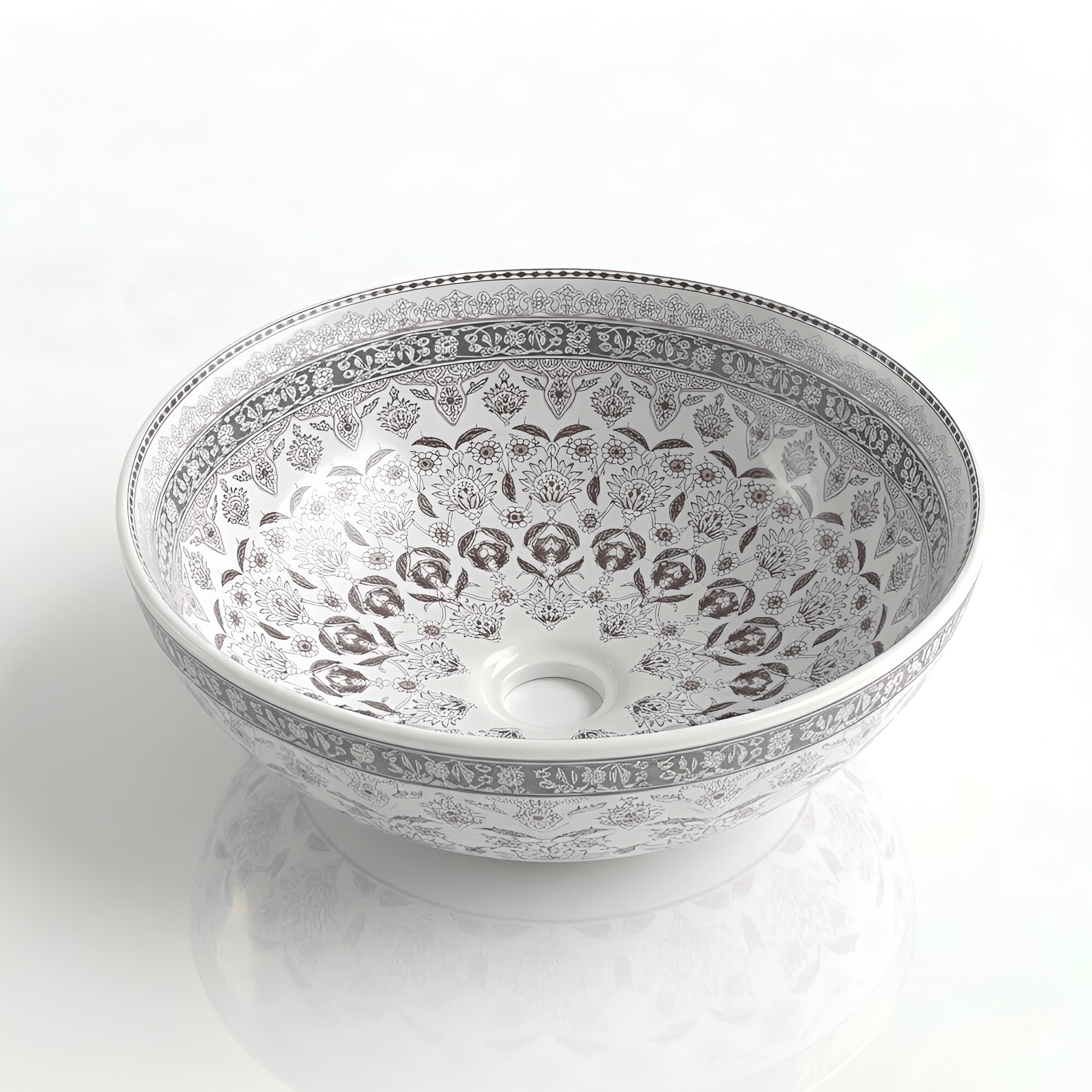 Aufsatzwaschbecken ROSA KOLOR – rundes Design mit feinem Rand
