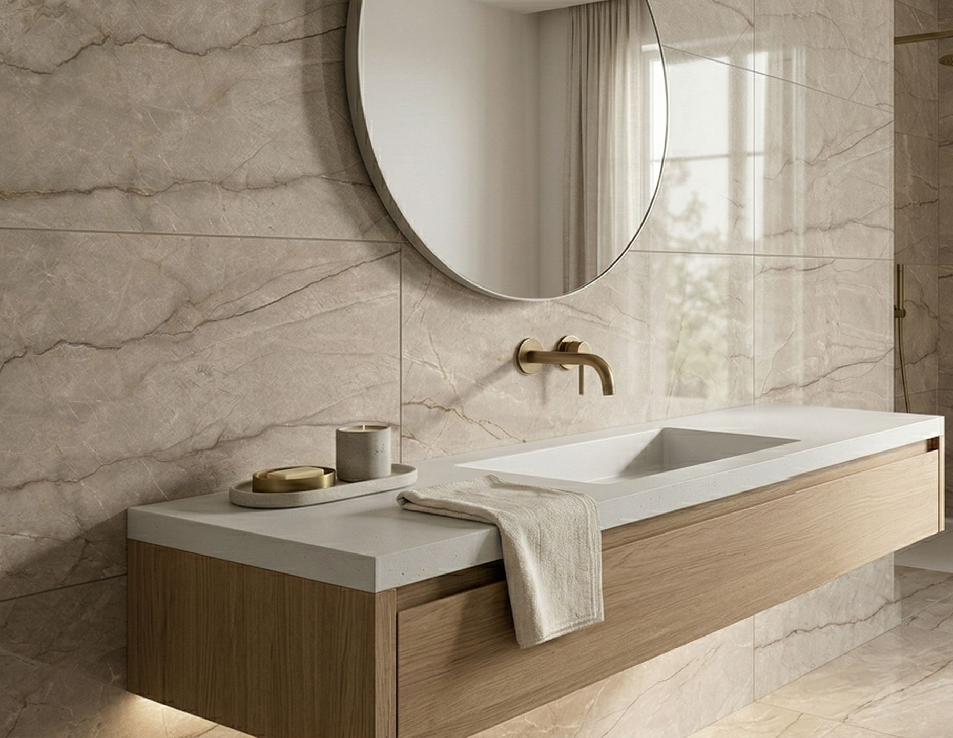 Glasiertes Feinsteinzeug Riverstone Brown, matt mit Carving, 60 x 120 cm, 1. Wahl
