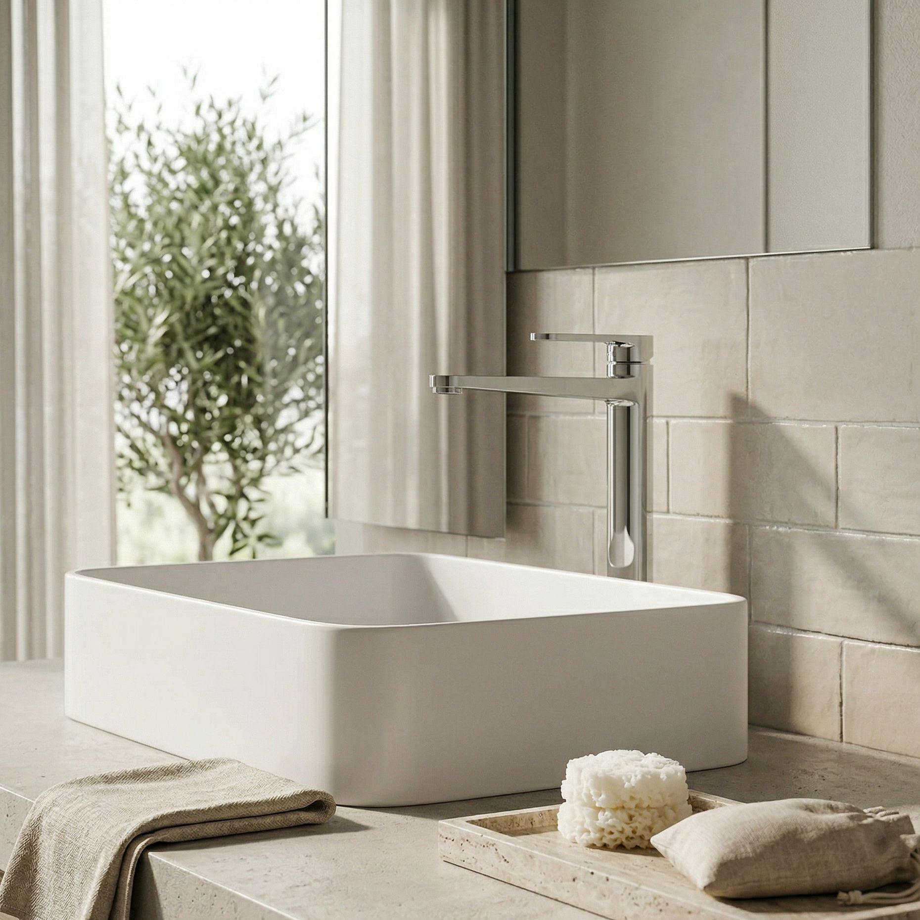 Hohe Waschtischarmatur Cetus Chrom – elegant und funktional