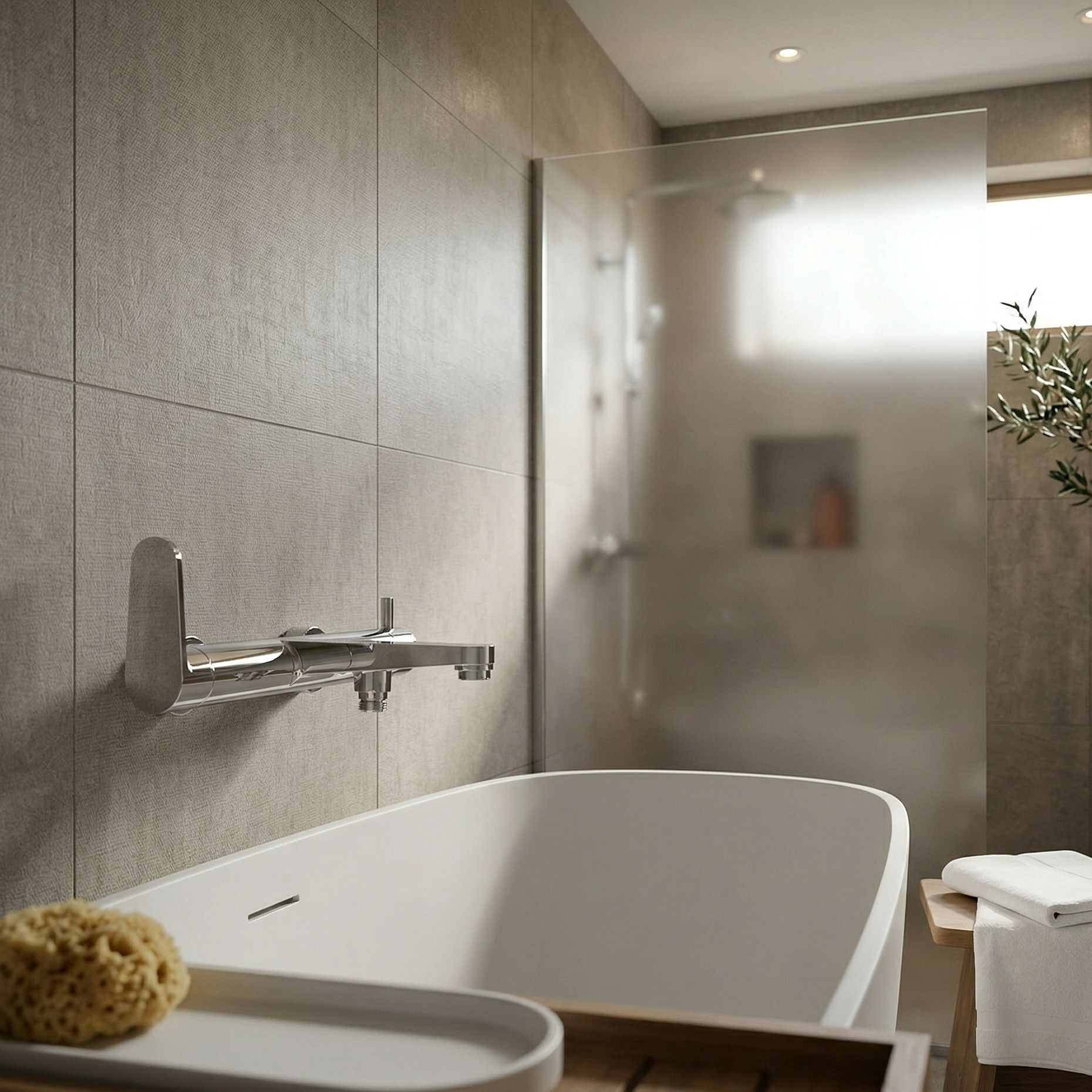 Cetus Chrome Wannen-Duscharmatur zur Wandmontage