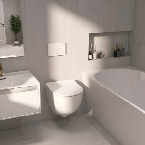 KOMPLETT-PAKET: Geberit Duofix Basic Vorwandelement + Wand-WC Tiefspül Brava Becken Spülrandlos + Bedienplatte Delta 25 für Doppelspülung - Zusatzbild