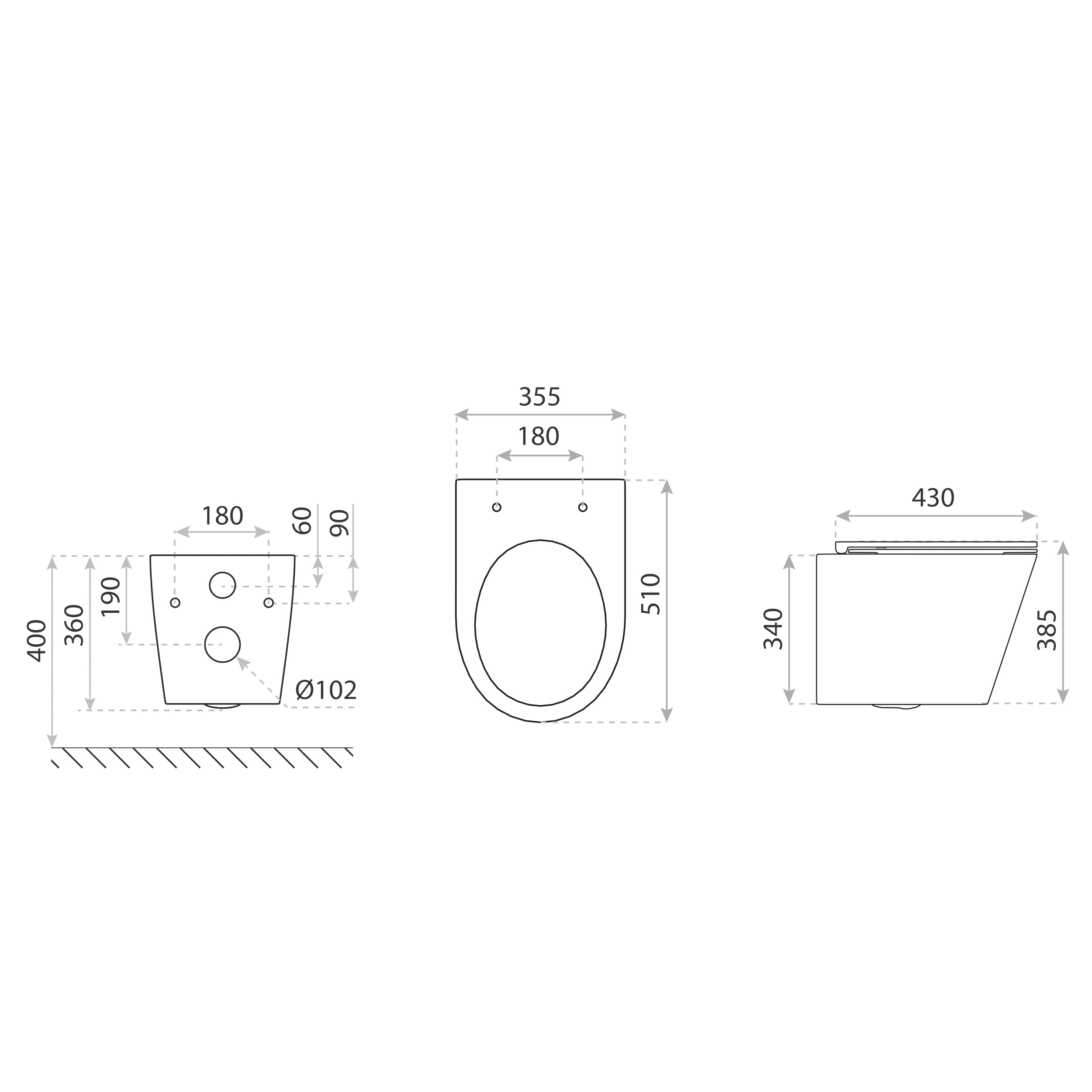 KOMPLETT-PAKET: Geberit Duofix Basic Vorwandelement + Wand-WC Tiefspül Galve Becken Spülrandlos + Bedienplatte Delta 25 für Doppelspülung