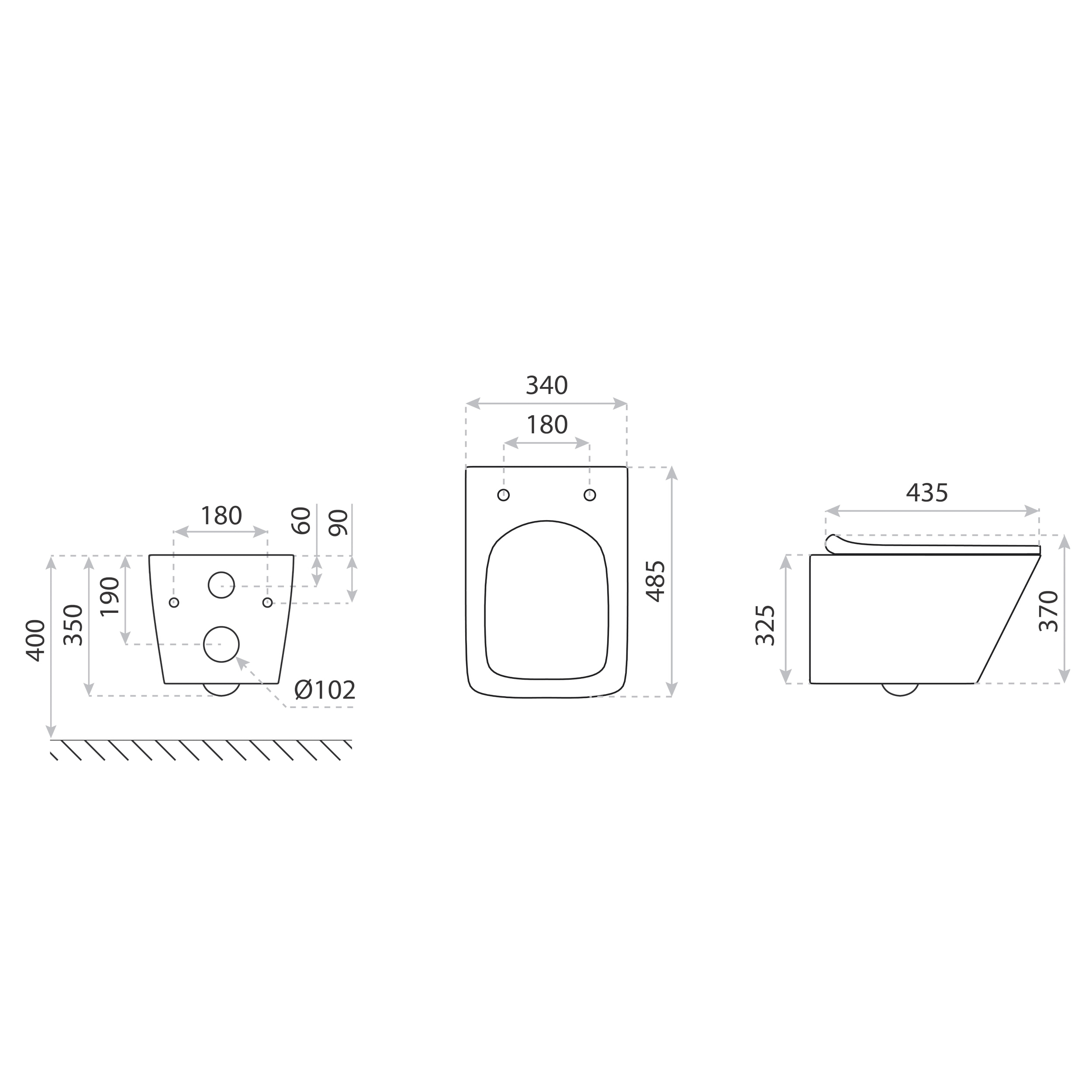 KOMPLETT-PAKET: Geberit Duofix Basic Vorwandelement + Wand-WC Tiefspül Maio Becken Spülrandlos + Bedienplatte Delta 25 für Doppelspülung