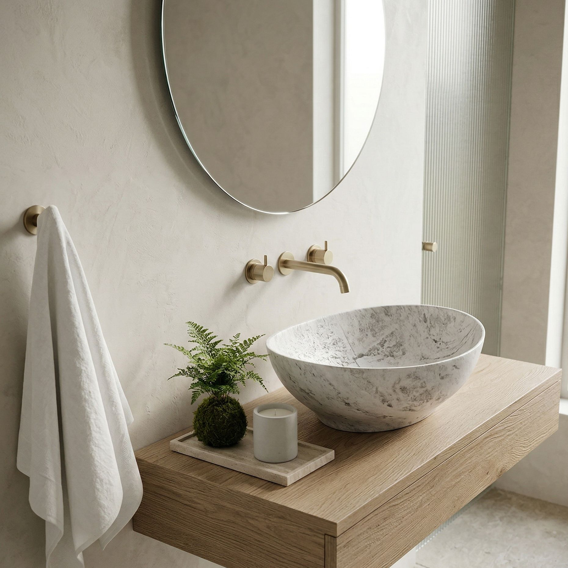 Teja Aufsatzwaschbecken – elegantes, minimalistisches Design und pflegeleichte Keramik