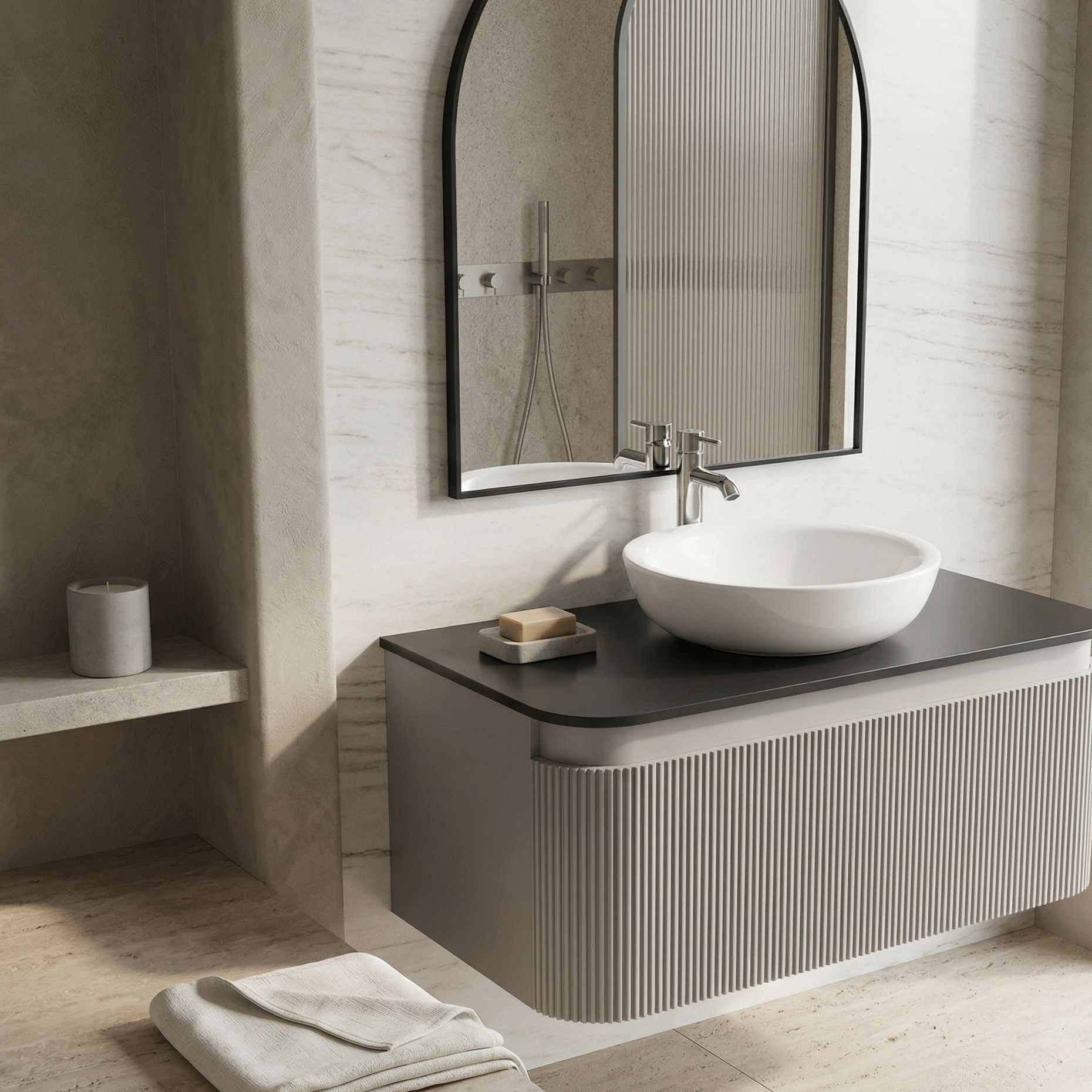 Hängeschrank Vermont Grey 1000 mit Deckplatte