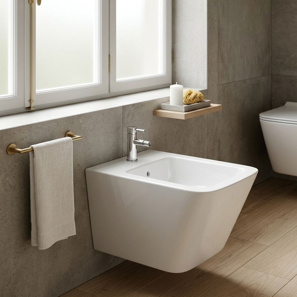 Wandbidet LAGO &ndash; elegantes, rechteckiges Design mit antibakterieller Oberfl&auml;che und 15 Jahren Garantie