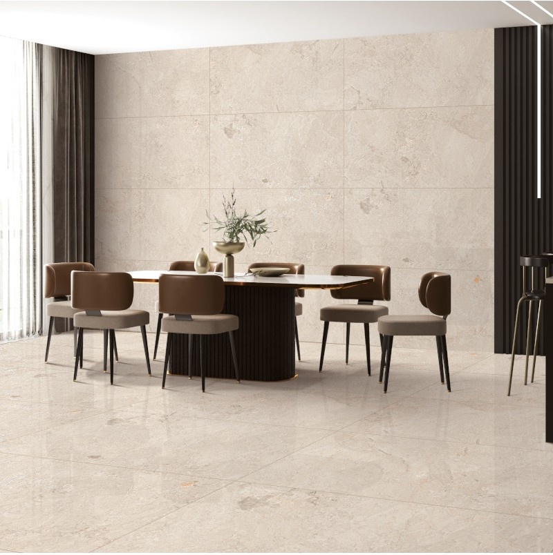 Glasiertes Feinsteinzeug Creek Crema lappato 60x120 – 1. Sorte