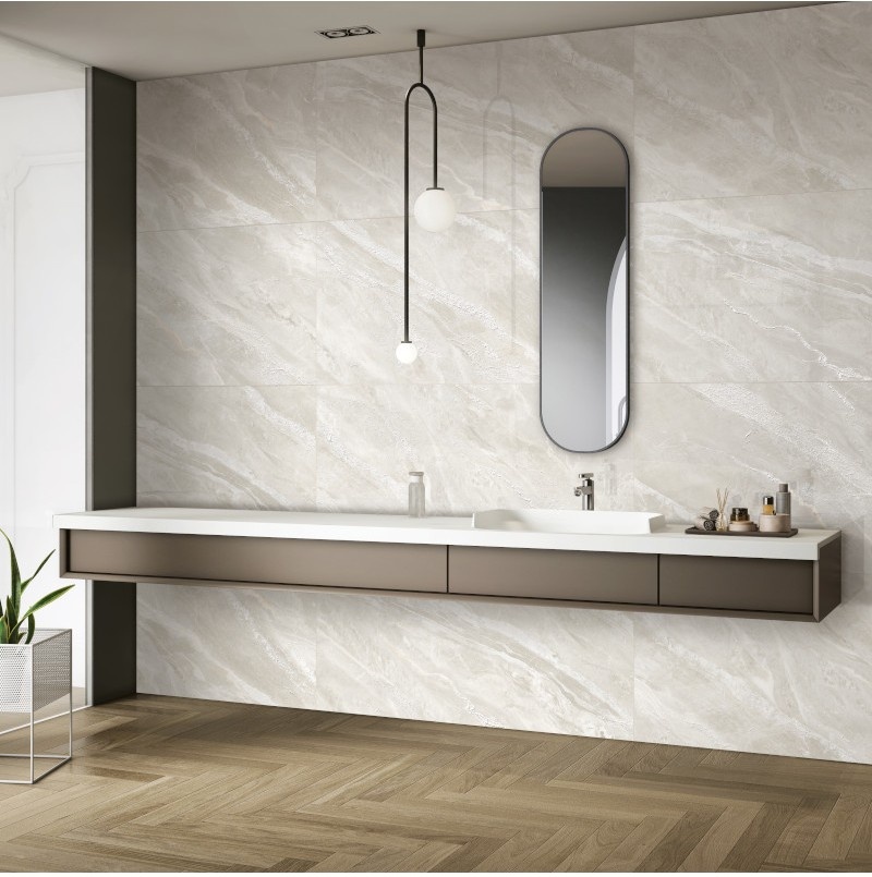 Glasiertes Feinsteinzeug Caolin Bianco lappato 60x120 – 1. Sorte