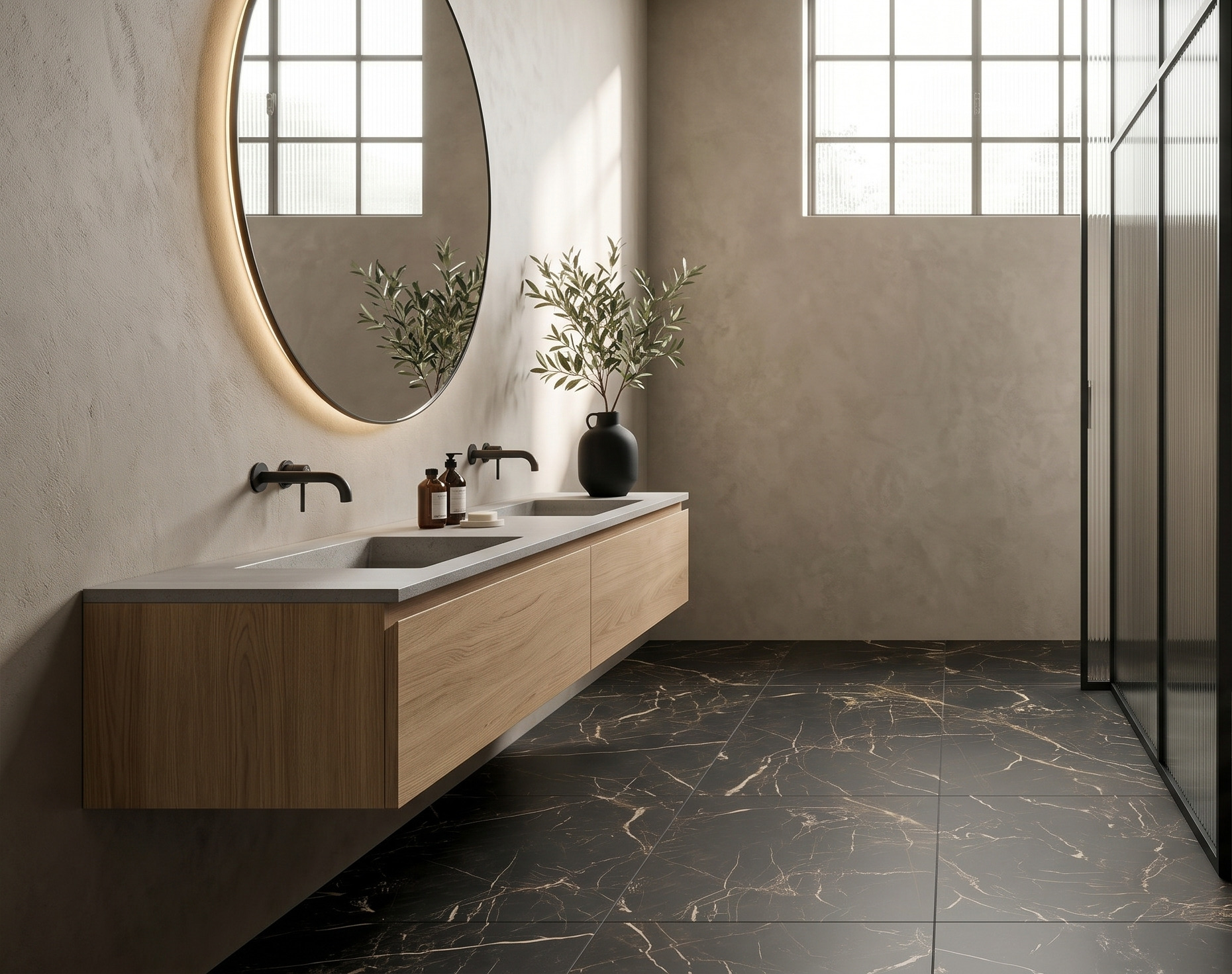 Glasiertes Feinsteinzeug Moon Black matt 60x120 – 1. Sorte