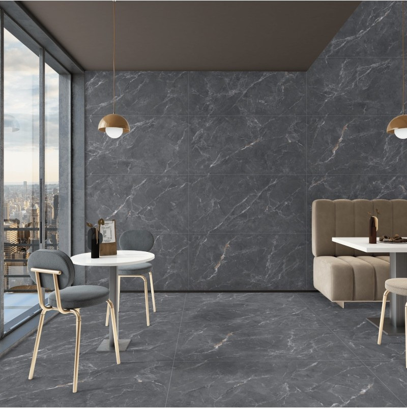 Glasiertes Feinsteinzeug Tokyo Nero lappato 60x120 – 1. Sorte