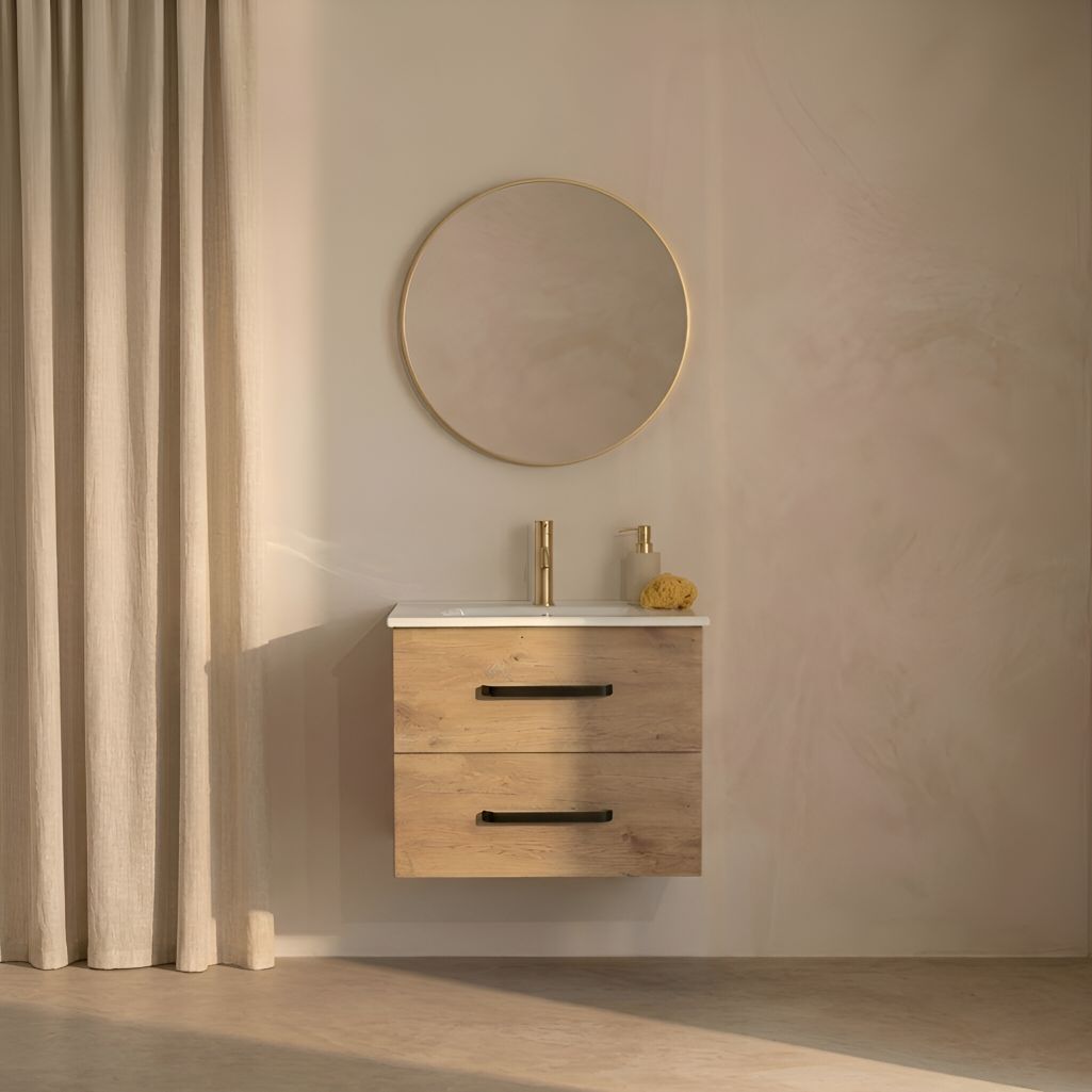 Rode Gold 60 – Runder Spiegel mit goldenem Metallrahmen