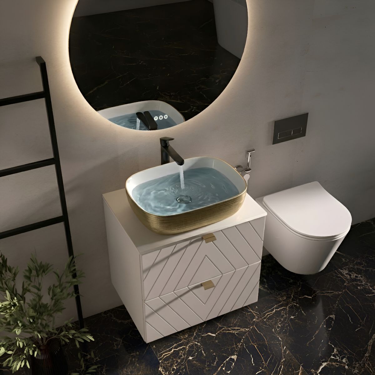 Aufsatzwaschbecken Costa Brushed Gold