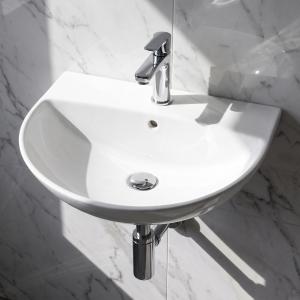 Keramik-Hängewaschbecken Corel 56 cm – halbrund, platzsparend - Zusatzbild