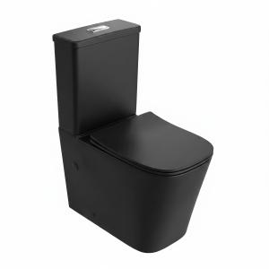 WC-Kompakt TRYTON BLACK – matt schwarz, spülrandlos, rechteckiges Design - Hauptbild