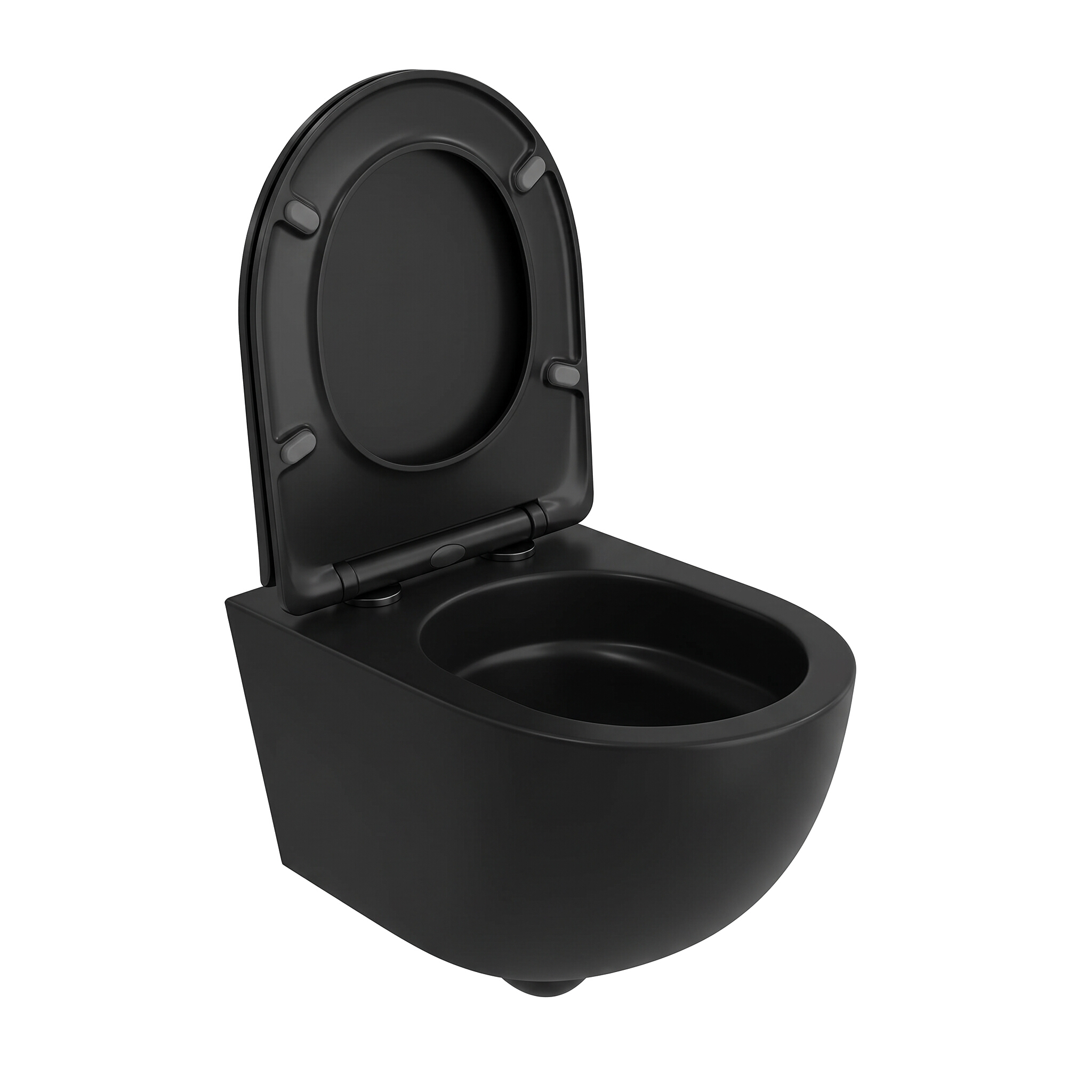 Wand-WC Brava Black 2.0 mit Sitz aus Duroplast in Schwarz matt