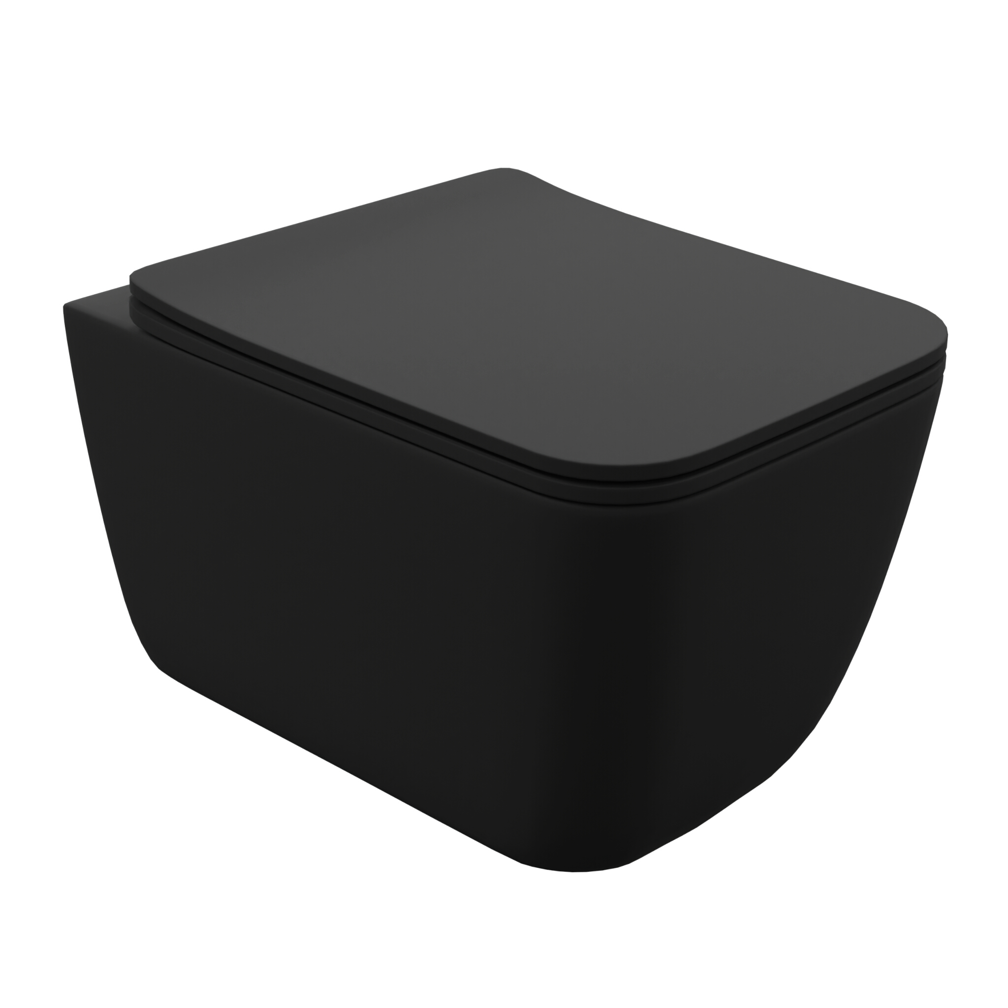 Hänge-WC Onil Black 3.0 in Schwarz matt mit schwarzem WC-Sitz