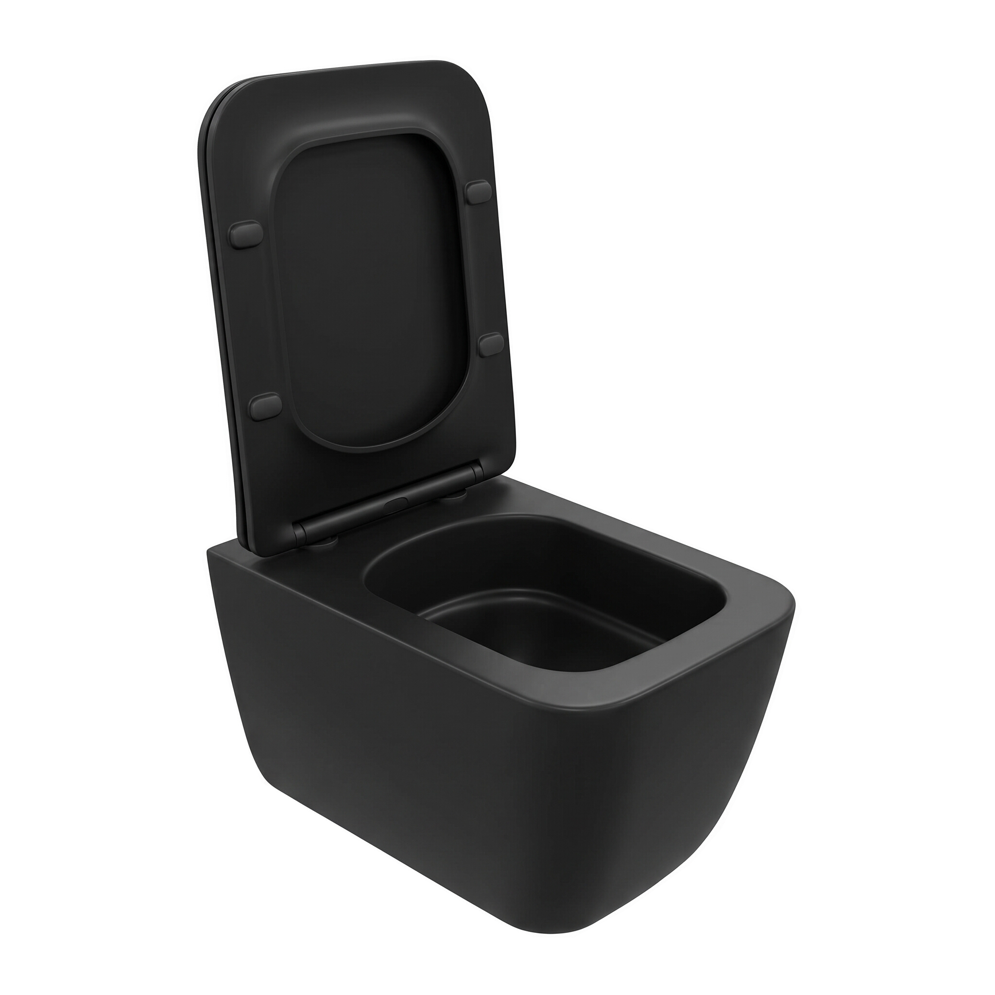 Geometrisch geformtes Hänge-WC Onil Black 3.0 in Schwarz matt