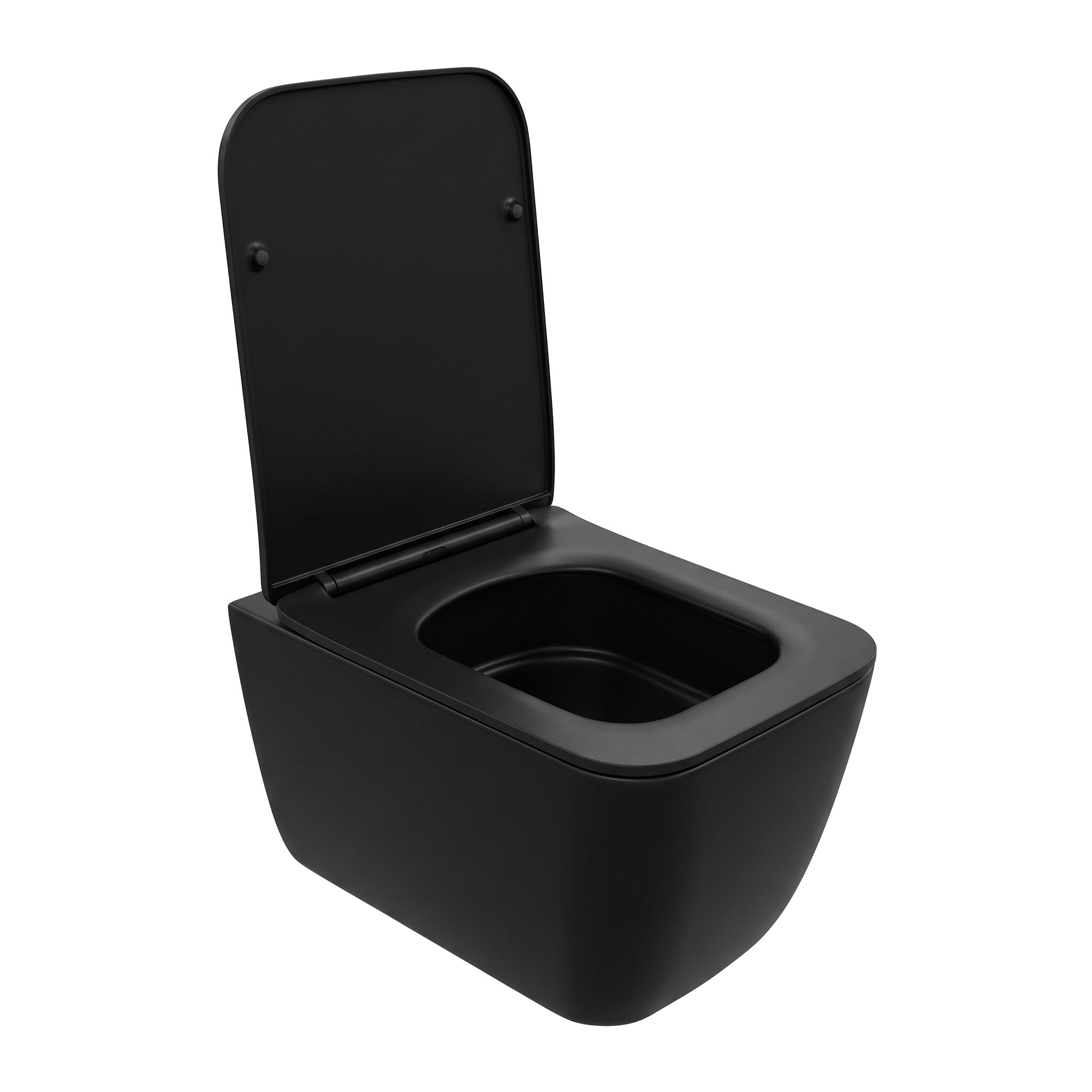 Schwarzer Duroplast-Sitz auf dem Hänge-WC Onil Black 3.0