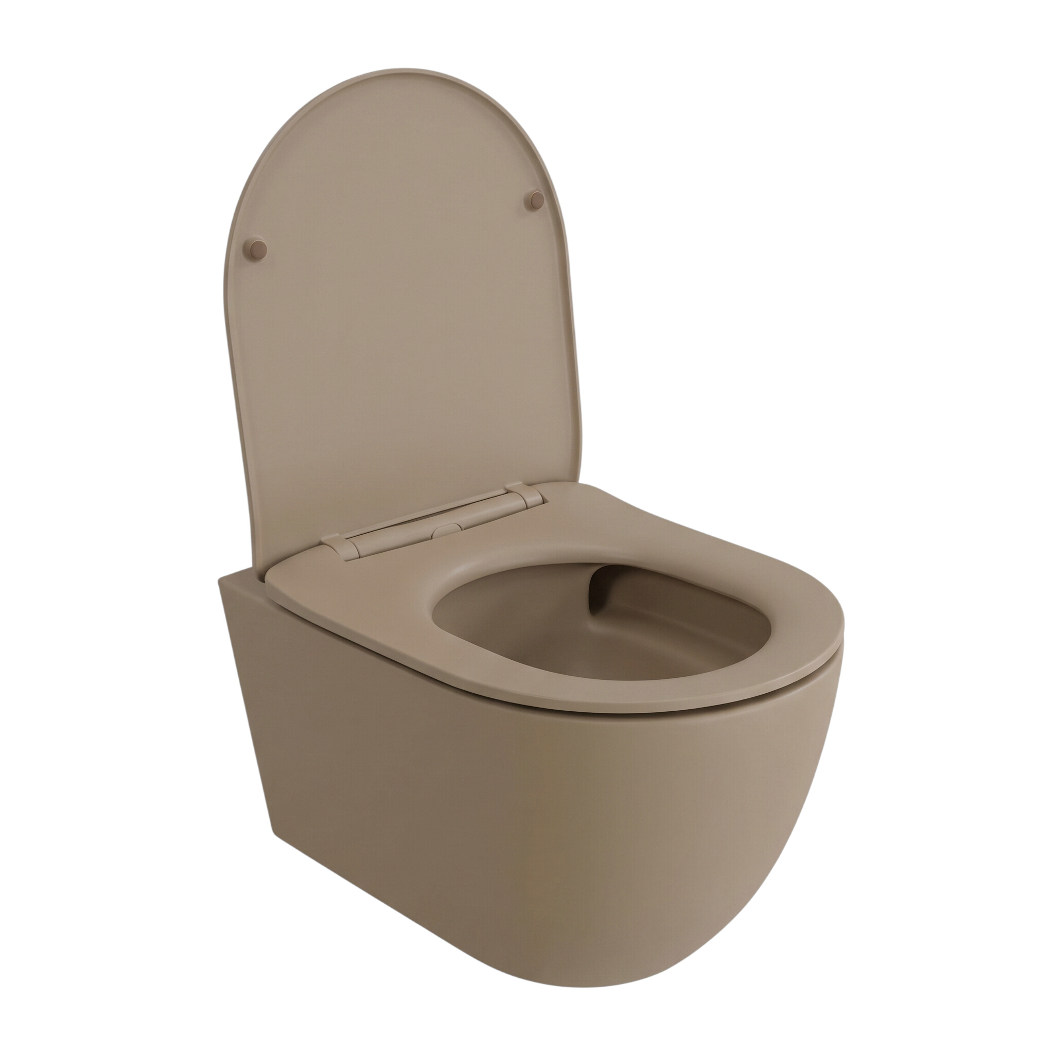 Wand-WC Sinto Grande 2.0 Khaki mit sandfarbenem WC-Sitz aus Duroplast