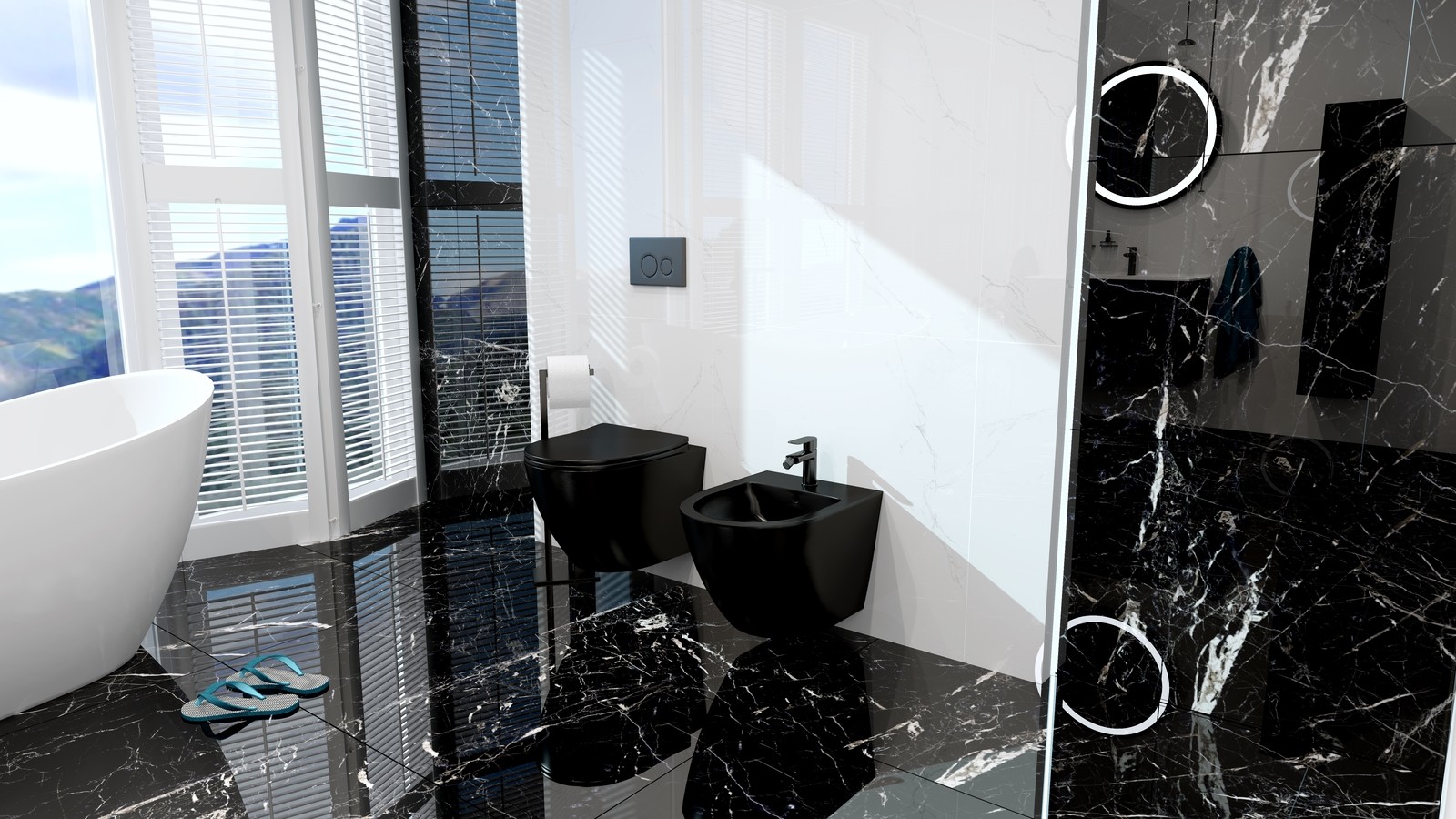 Wandbidet Sinto Black – mattes Schwarz
