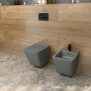 Wandbidet LAGO GREY – mattgrau, geometrisches Design - Zusatzbild