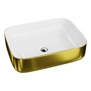 Aufsatzwaschbecken GALERA Gold/Weiß - Hauptbild
