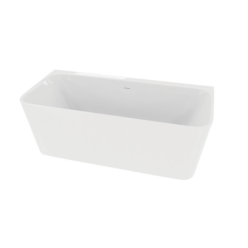 Freistehende oder wandnahe Badewanne MENSOLA 1700, rechteckig, Acryl, weiß