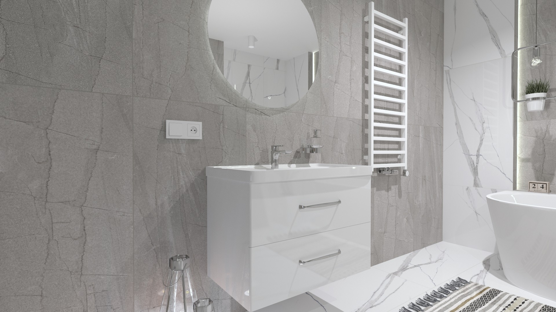 Badheizkörper Lungo White 1320 – 500 x 1320 mm, weiß