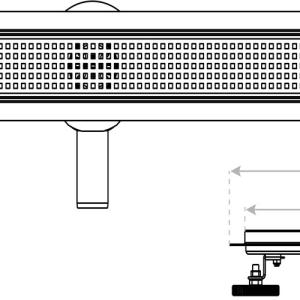 Linearablauf QUADRO 600, weiß – Edelstahl, DN 40, 62 mm Einbauhöhe - Zusatzbild